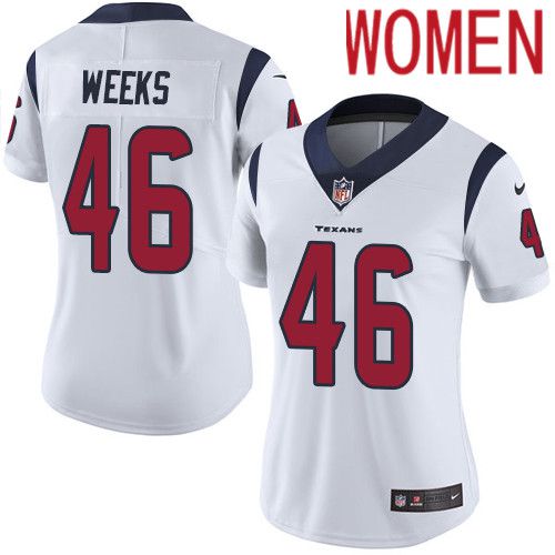 Women Houston Texans 46 Jon Weeks White Nike Vapor Limited NFL Jersey